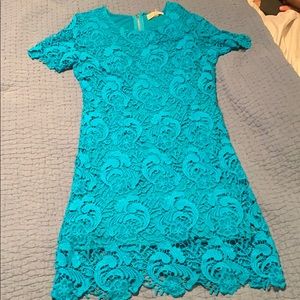 Black swan turquoise lace dress